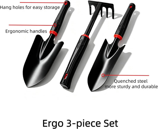 Trowel, Heavy Duty Gardening Hand Tool with Hang Hole,Ergonomic Handle and Comfort Grip,Rust Resistant Quenched Steel,Gardening Tools for Yard,for Digging and Planting