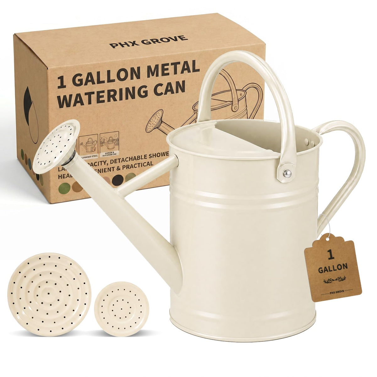 1 Gallon Metal Watering Can for Indoor Outdoor Plants, Blue