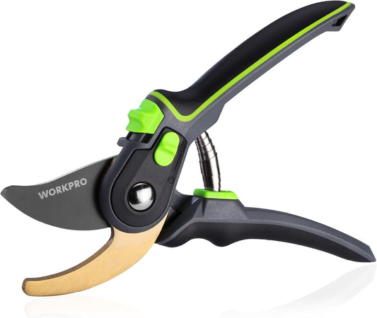 WORKPRO Pruning Shears, Garden Clippers with Titanium Coated, 9" Bypass