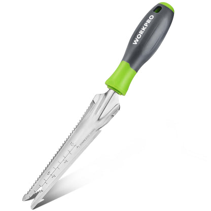 WORKPRO Hand Weeder Puller, 5-in-1 Garden Trowel with Wooden Handle