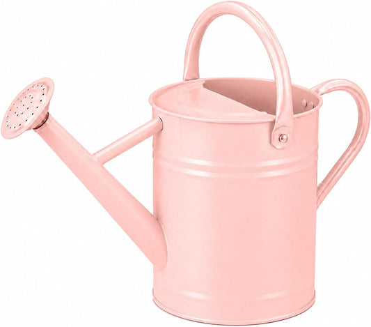 1 Gallon Metal Watering Can for Indoor Outdoor Plants, Pink