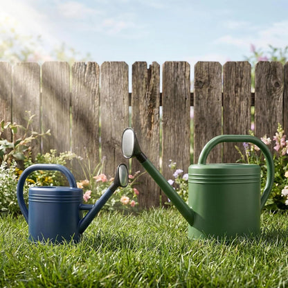 NERUB 2 Gallon Watering Can for Outdoor Plants, Large Garden Watering Can with Long Spout and Removable Stainless Steel Sprinkler Head, Plastic Water Can for Patio, Greenhouse and Flowers