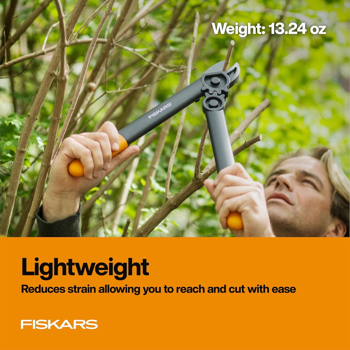Fiskars 15” PowerGear Garden Anvil Loppers, Tree Trimmer, 1.25" Cuts