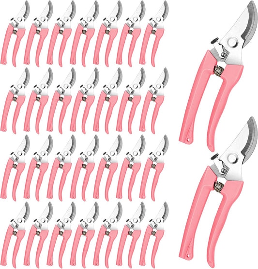 Chumia 30 Pack Garden Shears Flower Clippers for Plant Cutting, Pink