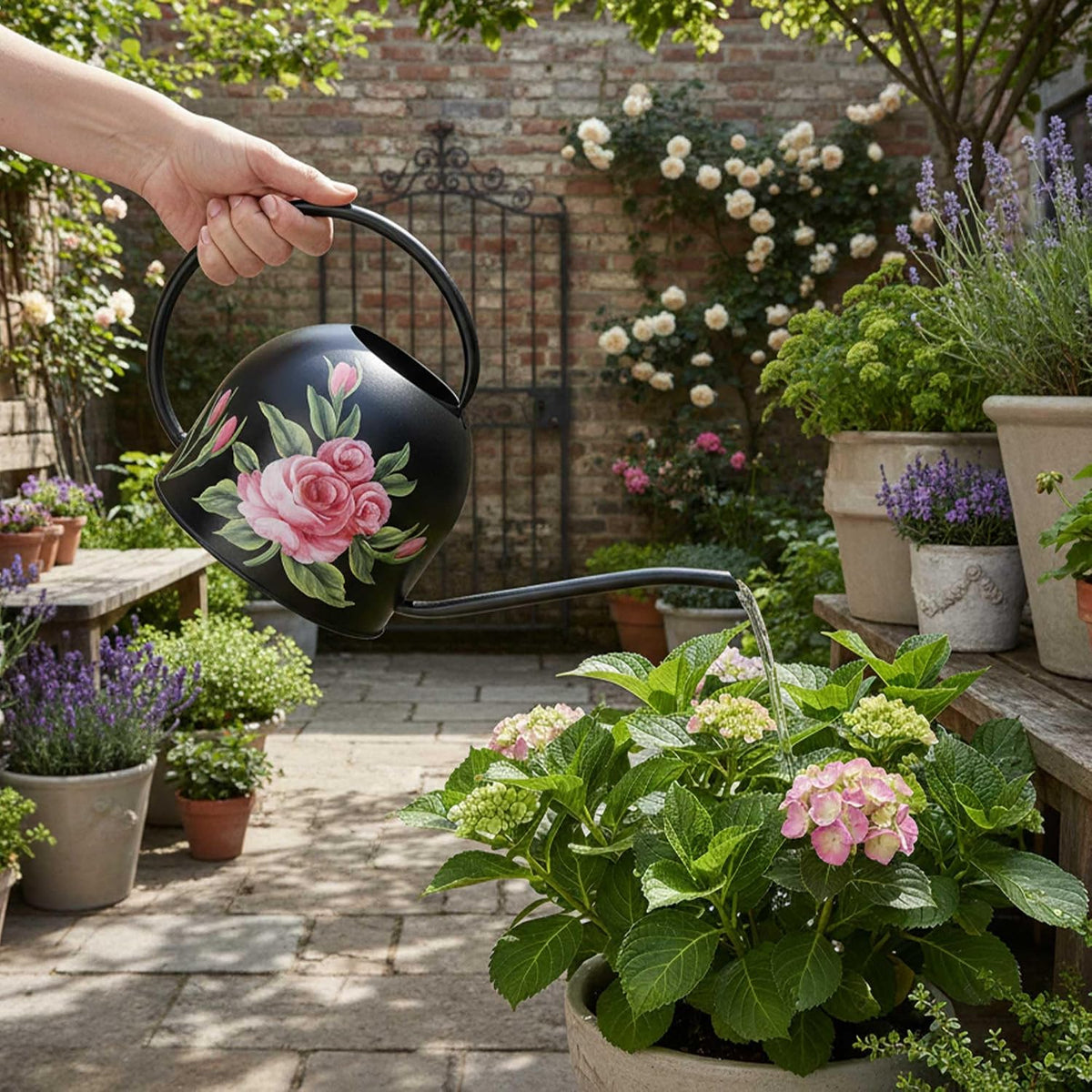 MOYEE Metal Small Watering Can for Indoor Outdoor Plants, Pretty Water Cans